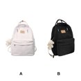 thumbnail image 4 of Qarigey de lona de gran capacidad de color sólido ajustable para estudiantes Bolso de hombro de viaje Mochilas, 4 of 6