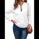 thumbnail image 3 of Chaqueta Informal Holgada de Cuadros Pequeños para Mujer, de Color Liso, Tendencia Otoñal, con Cremallera, Larga y Cuello Redondo. L, 3 of 7