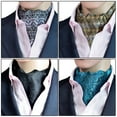thumbnail image 2 of Cravate pour Homme Mode Affaires Professionnelle Cravate Foulard Tissée Ascot à Nouer, 2 of 9