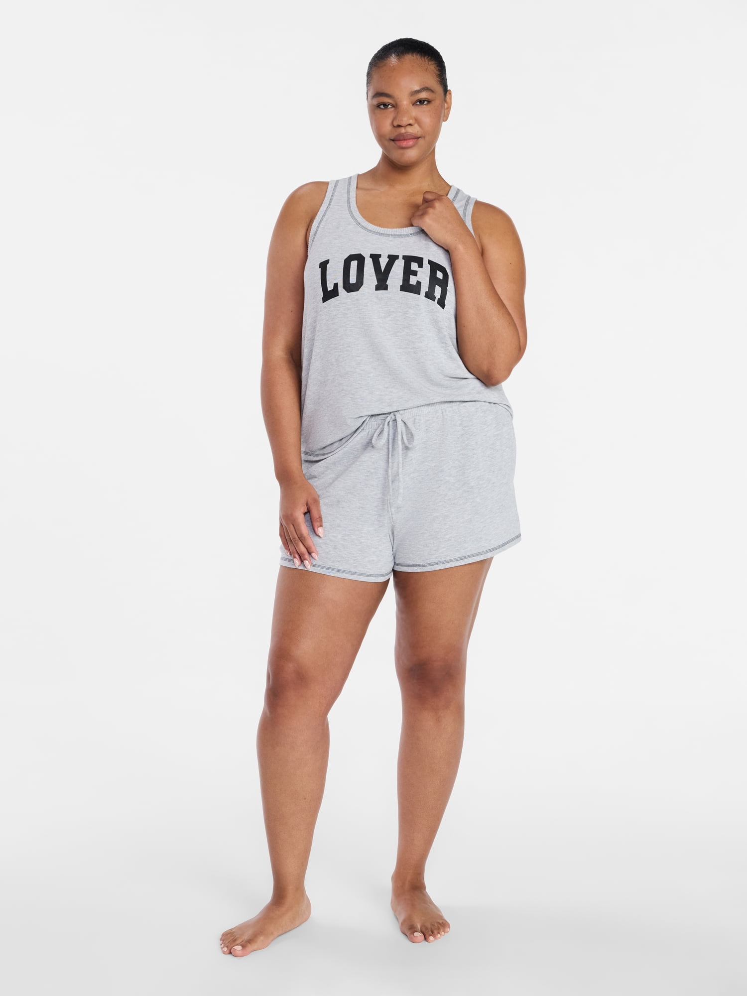 Joyspun Women's Cozy Lounge Collection Hacci Knit Sleep Tank Top, Sizes XS-3X