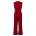 thumbnail image 6 of Women Autumn Winter Fashion Too Thin Fashion Plus Size Women's Three Piece Set Pant Suits for Women Dressy Party Wide Leg Romper plus Size Wedding Pant Suits Women Party Outfits Womens Bibs Overalls, 6 of 7