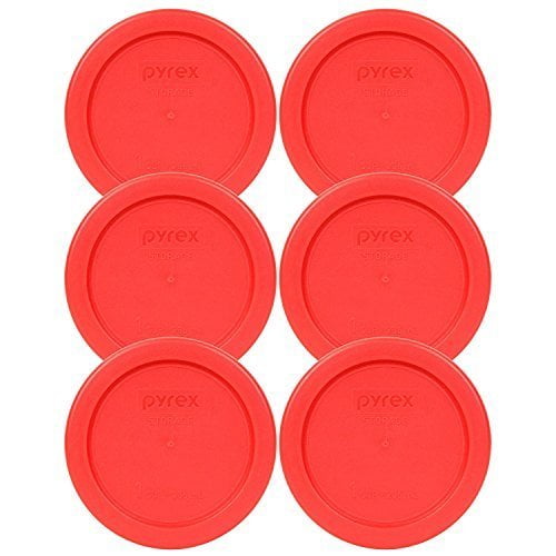 6-Pack Round Pyrex 7402-PC Red Round Storage Replacement Lid Cover fits 6 & 7 Cup 7 Dia
