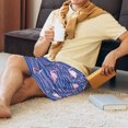 thumbnail image 4 of Wukai Flamingo Men’s Short Pajama Pants With Pockets Soft Sleep Pj Shorts for Men-X-Large, 4 of 6