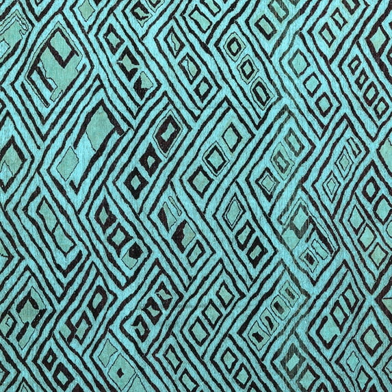 Ahgly Company Indoor Square Abstract Light Blue Modern Area Rugs, 4' Square