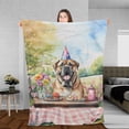 thumbnail image 3 of Happy Mother's Day Bullmastiff with Sweets and Flowers at a Picnic Cozy Fleece Blanket Dog Lover Warm Soft Throw Blanket - 13005, 3 of 5