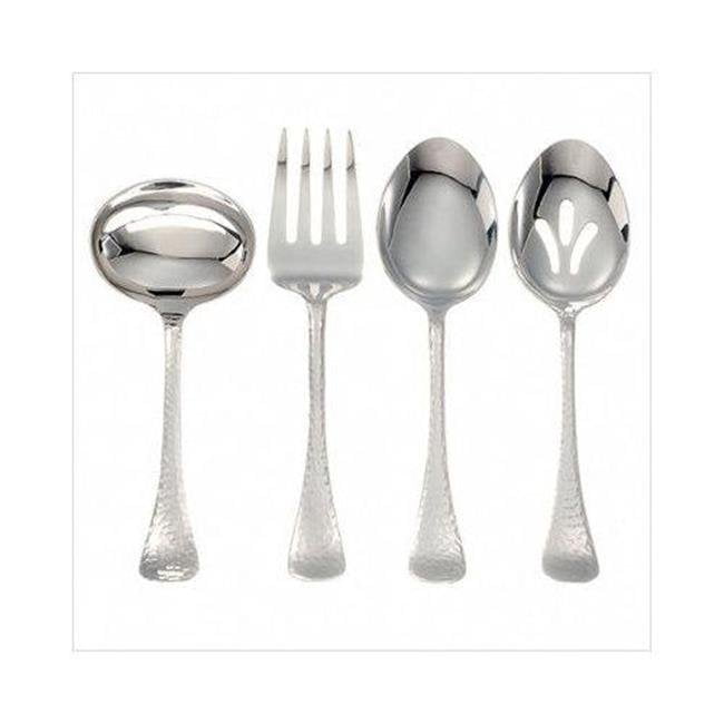 Ginko 079914-36031-9 Lafayette- 18-0 Stainless- Hammered Finish 4PC Hostess Set