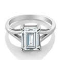 thumbnail image 2 of Gem Stone King 925 Sterling Silver White Moissanite Solitaire Engagement Ring for Women (2.52 Cttw, Emerald Cut 9X7MM, Gemstone Birthstone, Available in Size 5,6,7,8,9), 2 of 4