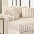 thumbnail image 3 of Roundhill Furniture Belvoir Oversized Cuddle Chaise, with Cup Holders, Beige Champagne, 3 of 9