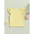 thumbnail image 4 of Bagilaanoe Toddler Baby Girls T-Shirt Fly Sleeve Casual Tees 6M 12M 18M 24M 3T 4T Kids Loose Summer Tops, 4 of 9