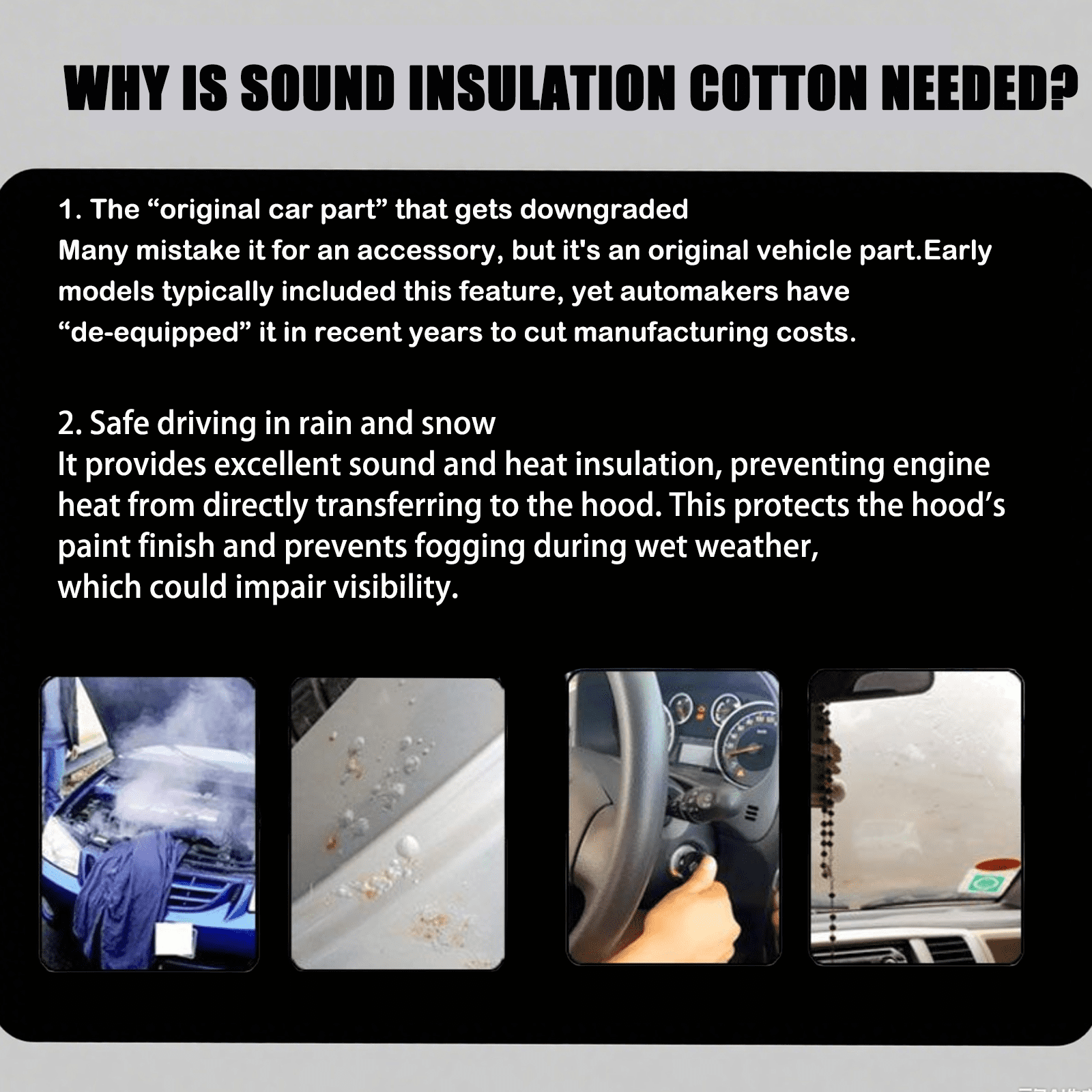 Car Front Engine Hood Pad For Jeep Wrangler JL 2018-2025, Heat Sound Insulation Mats Cotton Front Hood Engine Mat Pad Flame Retardant Insulation Cotton Fireproof Cover Sound Accessories-C