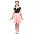 thumbnail image 3 of TiaoBug Big Girls Knee Length Skater Skirts Solid Color A-Line Full Circle Stretchy Skirt for Party Pink 14, 3 of 7