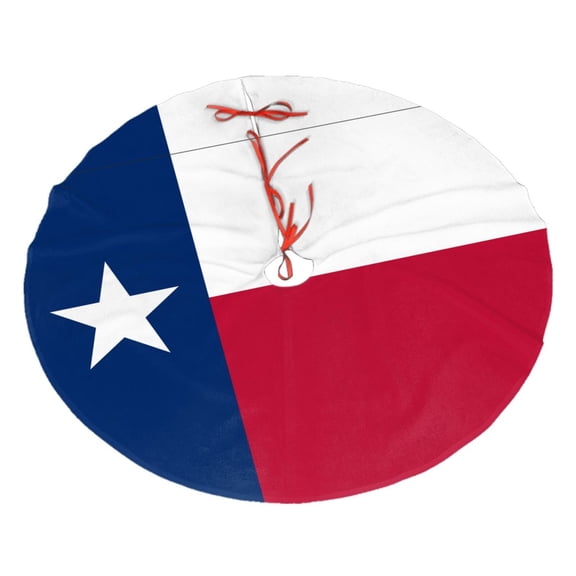 Christmas Tree Skirt Texas Flag America Xmas Tree Skirt Decoration for Home Holiday Party 48"