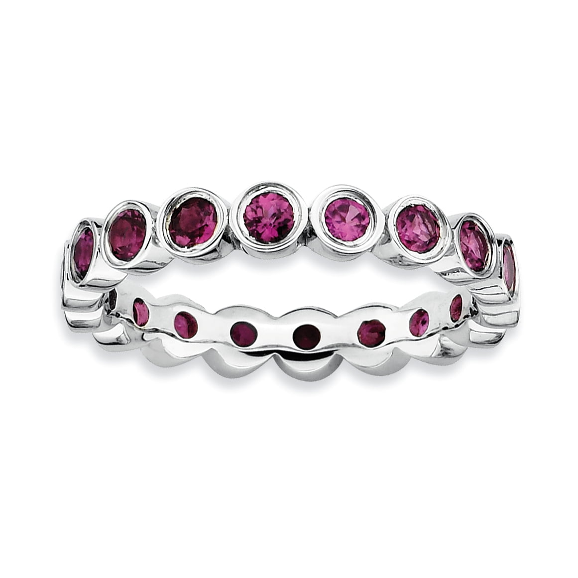 Roy Rose Jewelry Sterling Silver Stackable Expressions Rhodolite Garnet Ring ~ Size 6 by