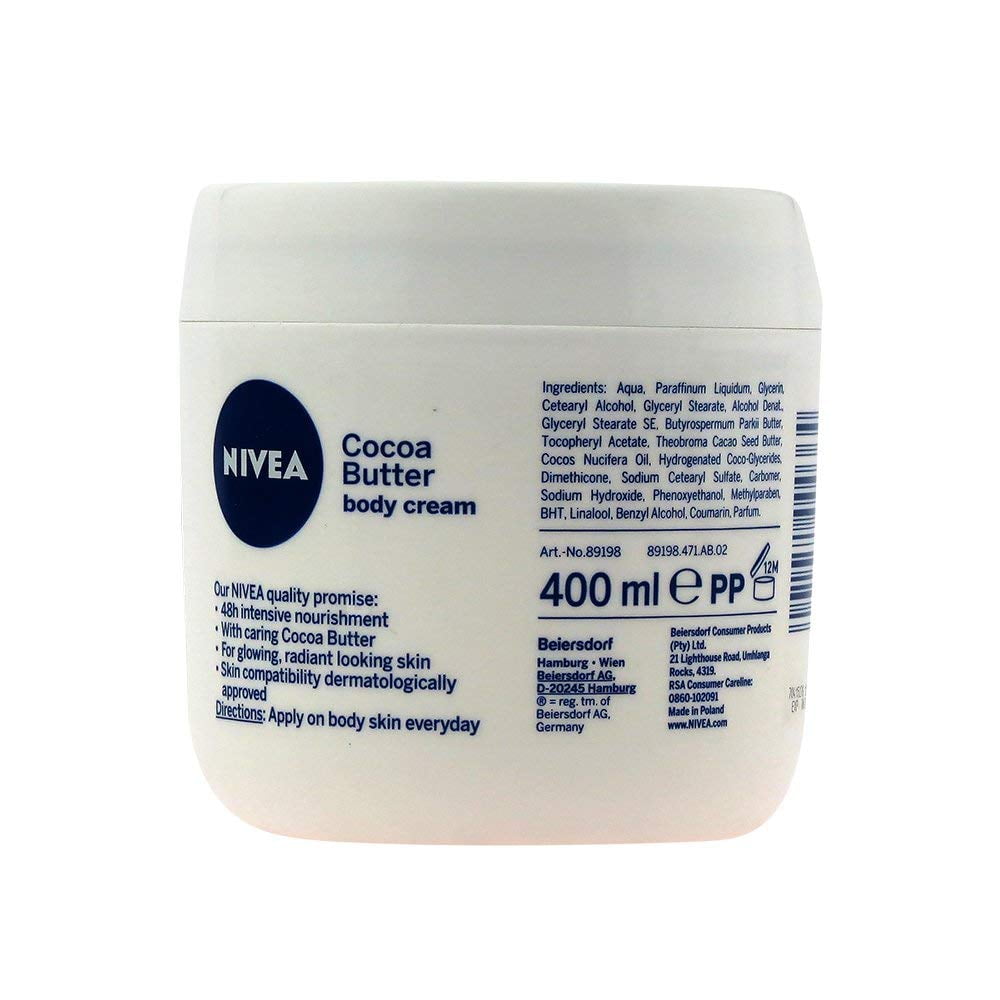 NIVEA Body Cream Cocoa Butter & Vitamin E Dry Skin 400 Ml Walmart