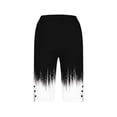thumbnail image 5 of kladzum Women's Cotton Linen Shorts Print Loose Fit Straight Leg Side Buttoned Slits Capri Pants with Pockets for Summer Vacation Outfits S-2XL, 5 of 6