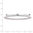 thumbnail image 2 of Sterling Silver Rhodium Plated October Pink CZ  Adjustable Bracelet QG4757OCT, 2 of 3
