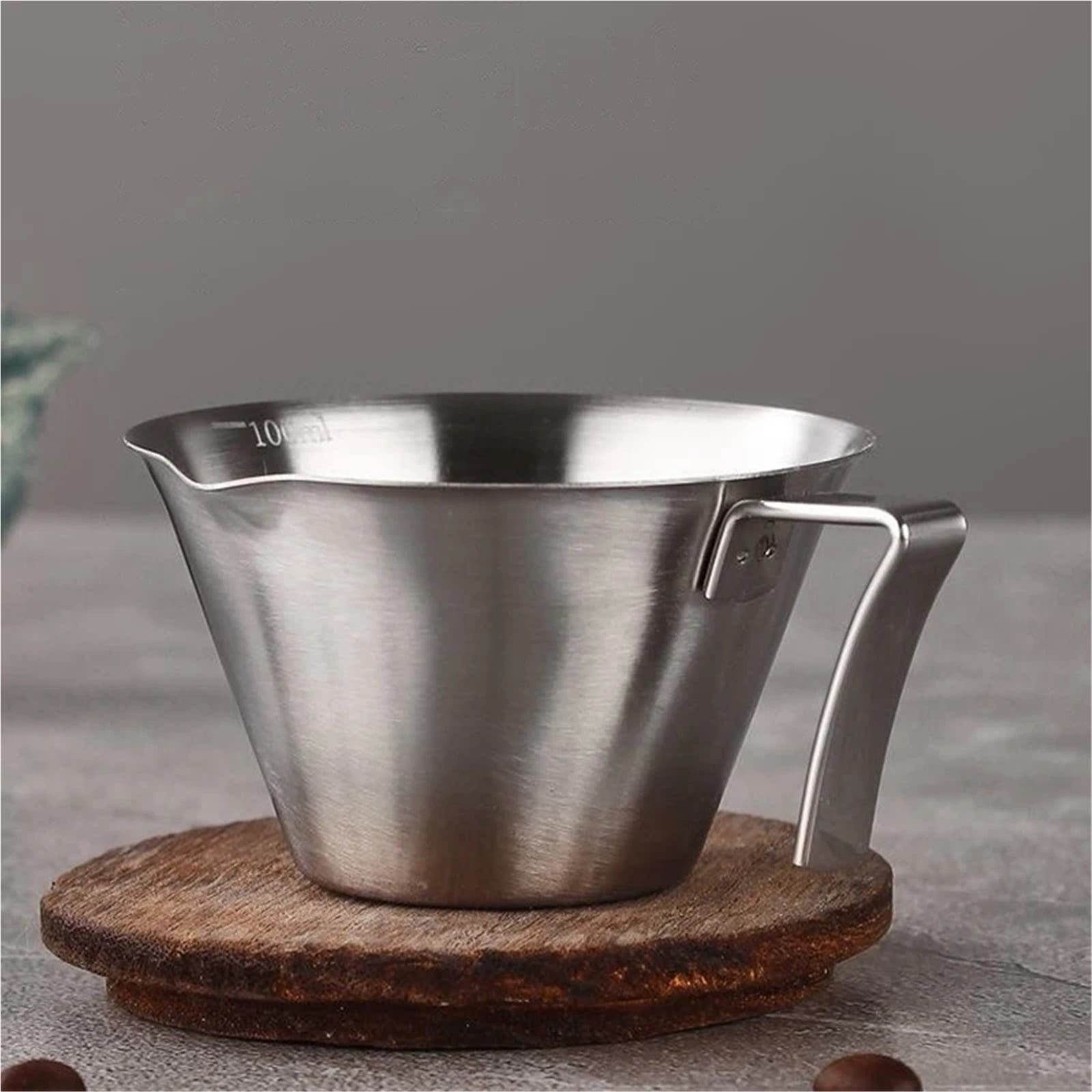 Espresso cup 100ML Espresso Extraction Cup 304 Stainless Steel Extraction Cup With Guide Spout Practical Ounce Cup