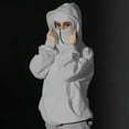 thumbnail image 2 of UTSJKR Unisex Balaclava Hoodie with Built-In Eye Mask, Double Hooded Hoodies, Full Zip Hooded Sweatshirt for Cold Weather Gray M, 2 of 9