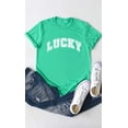 thumbnail image 5 of Distressed Varsity Lucky St Patricks Graphic Tee T-Shirt, 5 of 6