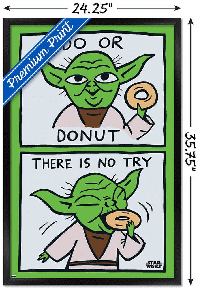 Star Wars: Saga - Yoda Donut Wall Poster, 22.375" x 34", Framed
