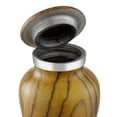 thumbnail image 6 of Small Cremation Urn for Human Ashes, Teak Wood Grain Keepsake Urn with Velvet Case, 6 of 7
