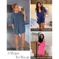 thumbnail image 4 of PUWEI Women's Casual Short Sleeve Romper Oversized Tee Athletic Jumpsuits Overalls Deep Pockets, 4 of 7