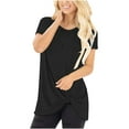 thumbnail image 3 of Mittory Women's Tops Short Sleeve Twist Knotted T Shirts Summer Blouse Tunic Tops, 3 of 7