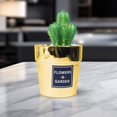 thumbnail image 4 of Accent Collection Mini Plant Pot with Cactus Faux Plant for Home or Office Decor Gold Decor Gifts 6 inch, 14 cm, 4 of 6