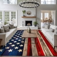 thumbnail image 3 of Large Area Rugs for Living Room Bedroom, American Flag 5'x8' Rug Washable Carpet Runner Indoor Outdoor, Vintage USA Flag Wooden Non Slip Floor Mats Rug for Kitchen, Bathroom, 3 of 8