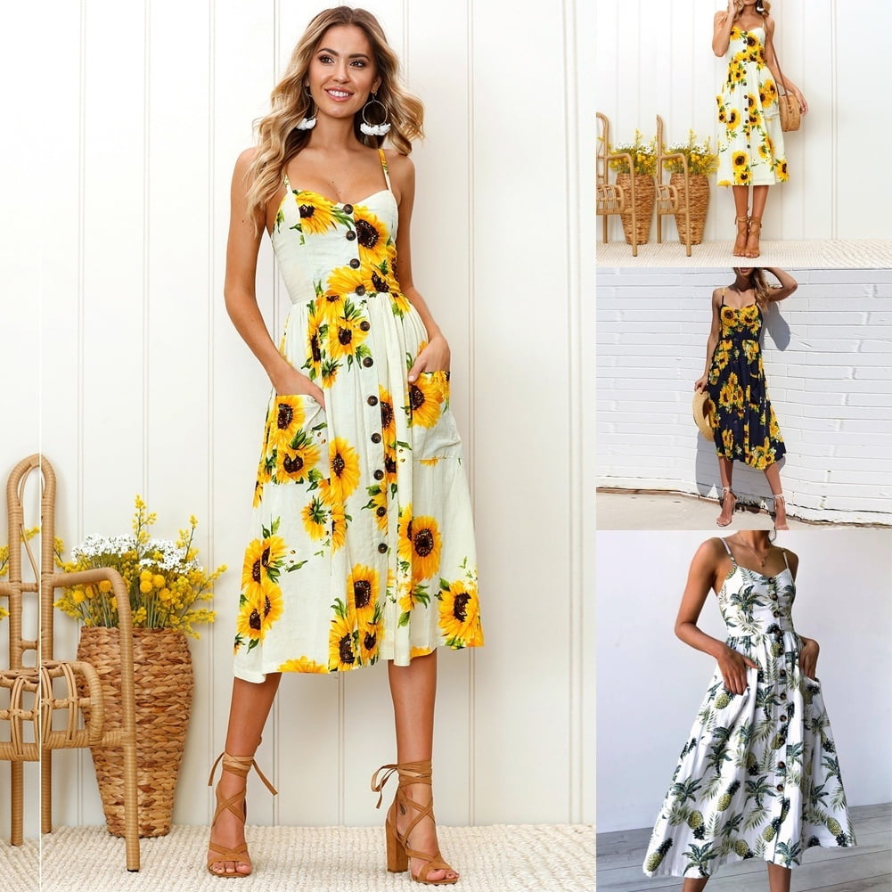 boho sunflower dress