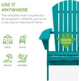 thumbnail image 3 of PetFurnish Folding Adirondack Chair Outdoor Wooden Accent Furniture Fire Pit Lounge Chairs for Yard, Garden, Patio w/ 350lb Weight Capacity-Peacock Blue, 3 of 9
