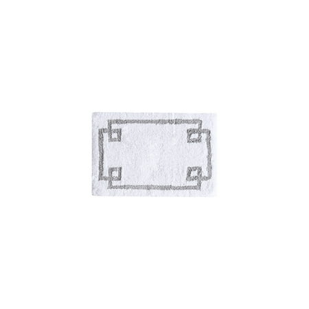 JERFIT Luxury Plush Cotton Bath Rug Mat, Non-Slip Absorbent Soft Bathroom Carpet, Spa & Hotel Style Accent, Machine Washable, White