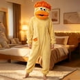 thumbnail image 5 of Funny Big Mouth Monster Onesie - Soft Plush Animal Cosplay Pajamas with Pink Hair Comb for Halloween, Loungewear & Party Costume (Yellow-S), 5 of 10