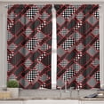 thumbnail image 2 of Ambesonne Shapes Valance & Curtain, Geometric Retro Illustration, 55"x45", Scarlet White Black, 2 of 6