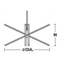 thumbnail image 2 of JAXP24L30D1SB AFX Jaxx - 4 Light Pendant-Satin Brass Finish, 2 of 2