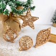 thumbnail image 5 of 4/8 piezas de adornos de bolas de Navidad, colgante de estrella hueca dorada, decoración colgante para árbol de Navidad para el hogar, colgante de estrella 3D ahuecado, 5 of 5