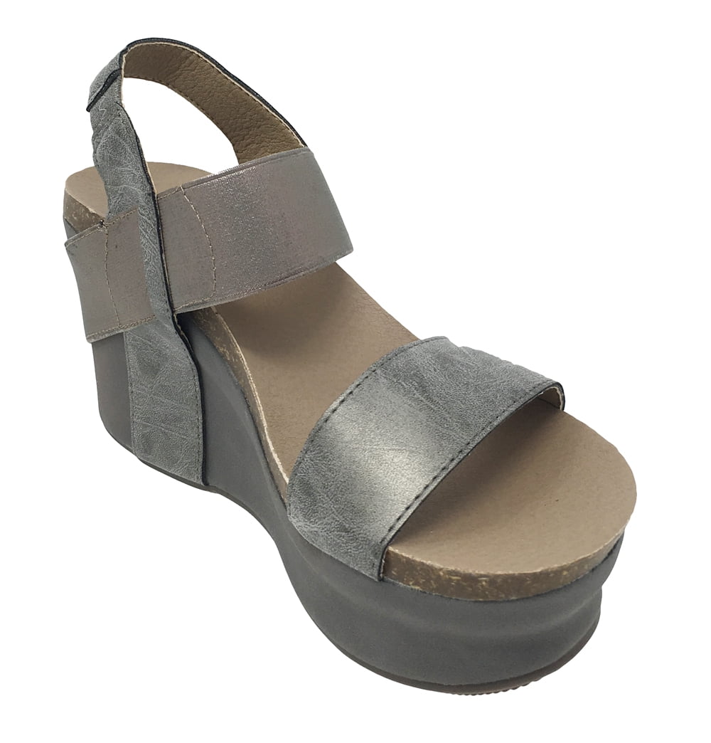 Corkys Footwear - Corkys Women's Wedge Pewter Sandals - Walmart.com ...