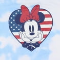 thumbnail image 2 of Disney Girls' Minnie Mouse American Flag Heart Tie-Dye Cropped Kids T-Shirt, 2 of 4