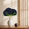 thumbnail image 4 of Artificial Hydrangea Flowers, Navy Blue Silk Hydrangea with Lifelike Leaves and Flexible Wire Stem, 23.62 Inch Faux Floral for Vase Wedding Home Decor, 4 of 6