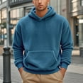 thumbnail image 2 of Betivan Mens Hoodie Fuzzy Sherpa Pullover Sweatshirts Loose Cozy Pocket Long Sleeve Winter Warm Hooded Outwear, 2 of 9