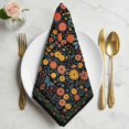 thumbnail image 2 of Boho Black Flowers Cloth Napkins, Spring Abstract Watercolor Floral Leaf Washable and Reusable Dinner Napkins Set of 6, Table Napkin for Kitchen Party Birthday Wedding Hotel Housewarming 20"x20", 2 of 9