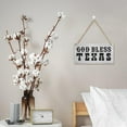 thumbnail image 5 of Wooden Hanging Wall Art Positive Quotes God Bless Texas Board Hanging Wood Sign, House Wood Sign For Garden Yard Home Farmhouse 12X6 Inch, 5 of 7