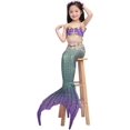 thumbnail image 3 of 4PCS Mermaid Tails for Swimming for Girls Kids Mermaid Swimsuit Costume Princess Bikini Set Bathing Suits_Special Gift, 3 of 5