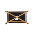 thumbnail image 6 of BirdRock Home Rectangular Tufted Blue Foot Stool Ottoman with Pale Gold Legs, 6 of 7