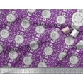 thumbnail image 2 of Soimoi Polyester Crepe Fabric Leaves & Floral Block Print Fabric by The Yard 42 Inch Wide, 2 of 3