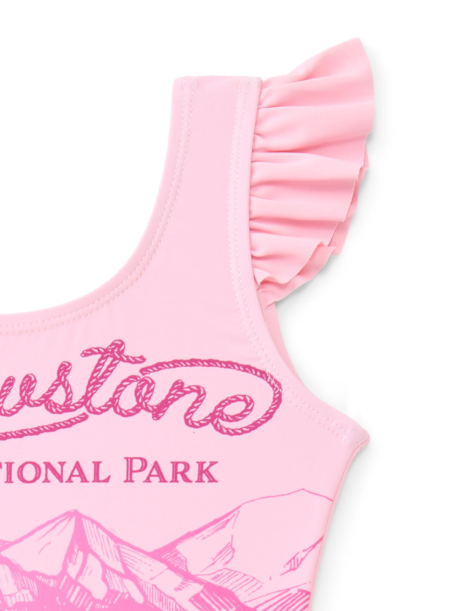 National Parks Girls Yellowstone Horse One Piece Swimsuit, Sizes 4-12