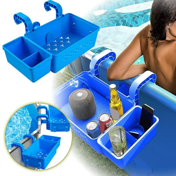 Storage With Cup Holder Hooks Stretchable Pool Toy /Storage Containers Pool Cup Holder Storage To Organize Cup Towel Fits For Most Frame Pools Big Floats for Kids