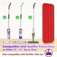 thumbnail image 6 of 6 Pack Reusable Mop Pads Compatible with Swiffer PowerMop, Wood Floor Pads Microfiber Mop Replacement Refills Machine Washable for All Floor Surfaces，15.3 * 5.1 in,Gray, 6 of 6