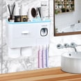 thumbnail image 2 of Wall Mounted Toothbrush Holder for Bathroom, Automatic Toothpaste Dispenser Kit with Magnetic Cups Kids & Family Set Toothbrush Holders, Storage Rack & Easy Install, Durable Space-Saving,Blue, 2 of 7