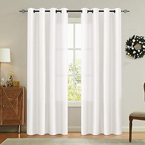 White Faux Silk Curtains For Bedroom, Silk Curtains For Living Room